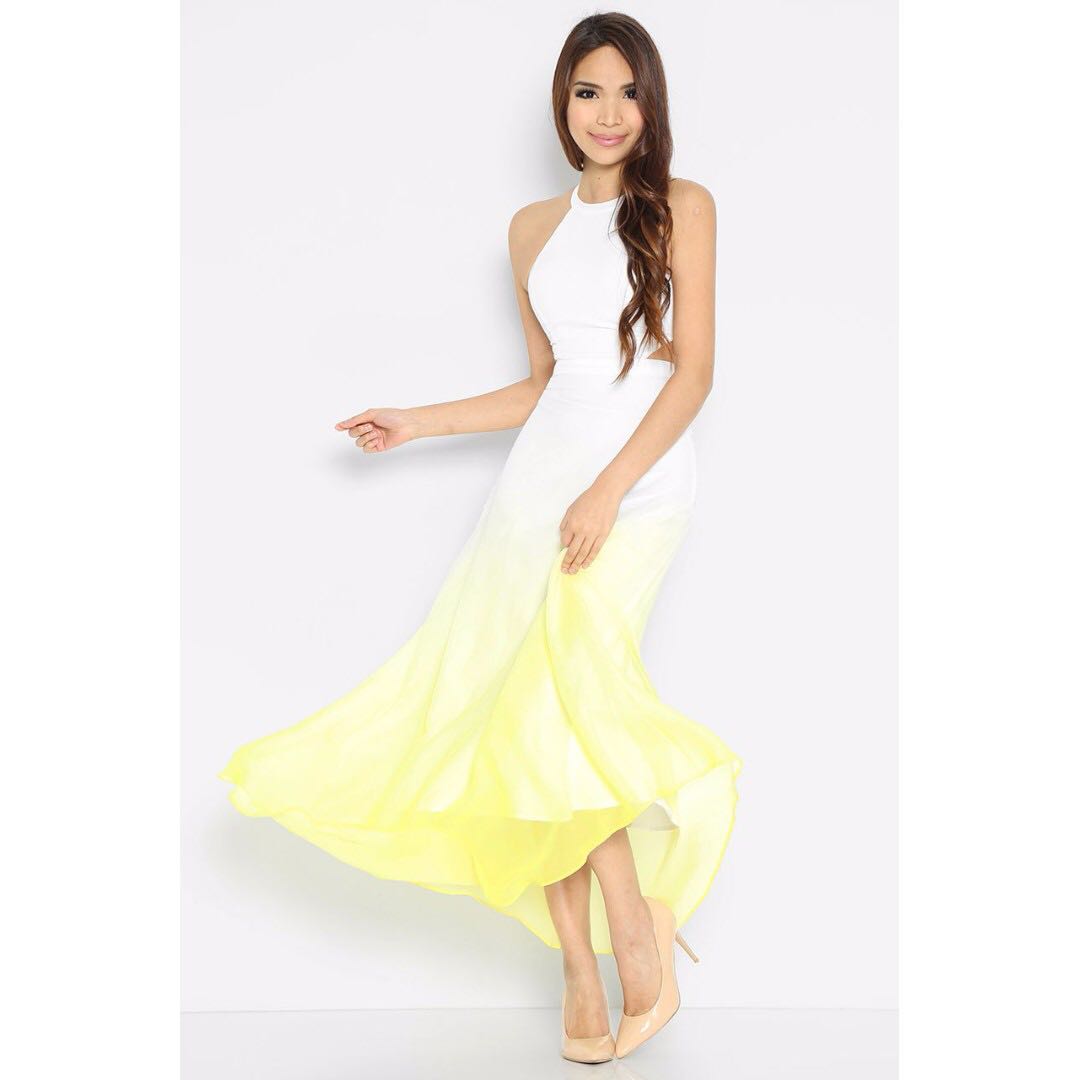 Yellow Cocktail Dress Ombre
