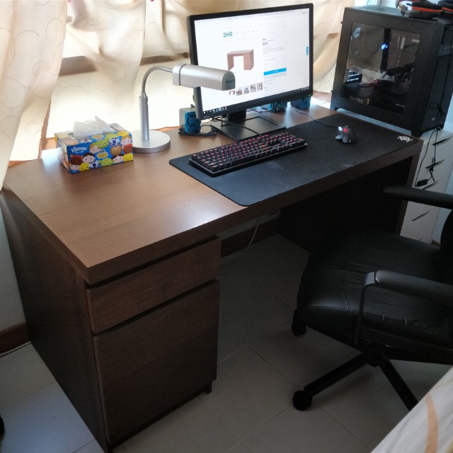 Malm desk brown stained ash veneer new arrivals