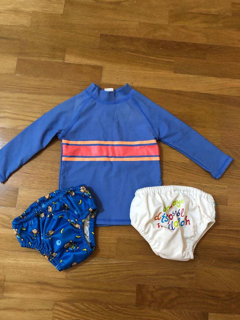 Preloved Swim Suit and Swim Diaper Charlie Banana, Babies & Kids