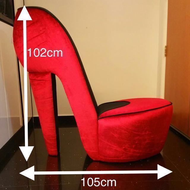 Red high clearance heel chair