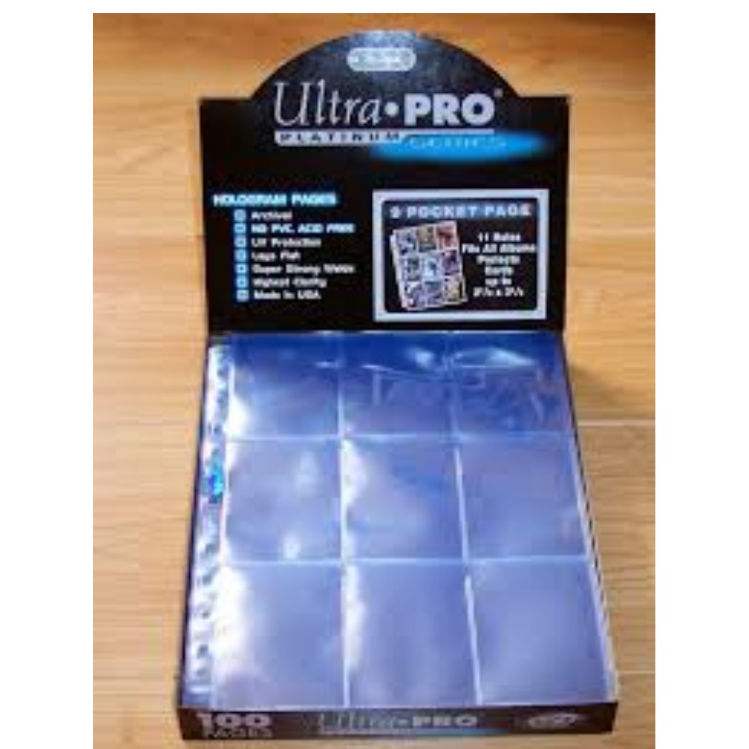ULTRA PRO PLATINUM SERIES 9 POCKET CARD SLEEVES CASE 1000 PAGES 10 x BOX OF 100 