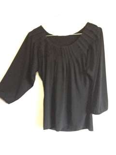 Pleated Black Shirt