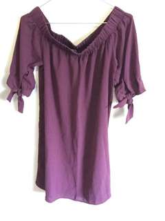 Maroon/Purple sleeve knot dress