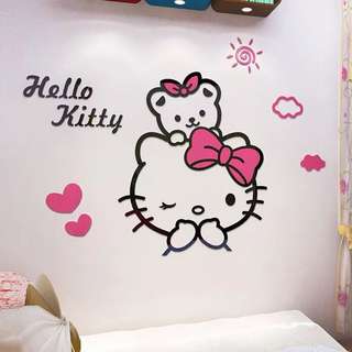 Hello Kitty 壓克力3D壁貼 熊熊立體壁貼 臥室壁貼 牆貼