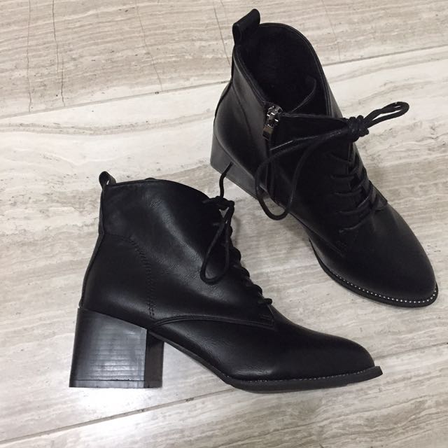 cute black leather boots