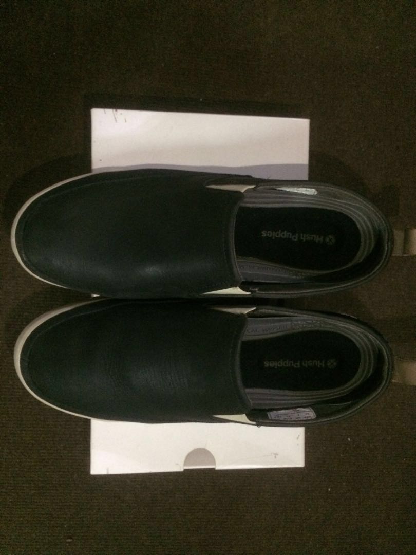 Hush Puppies Slip On Lazy Genius Black Leather
