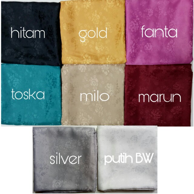 Jilbab Satin Jacquard Jaguar Emboss Square Olshop Fashion Olshop