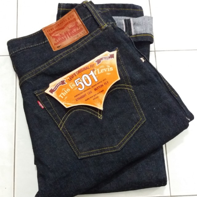 Levi s 501 Selvedge Kepala Kain Dark Blue Straight Cut