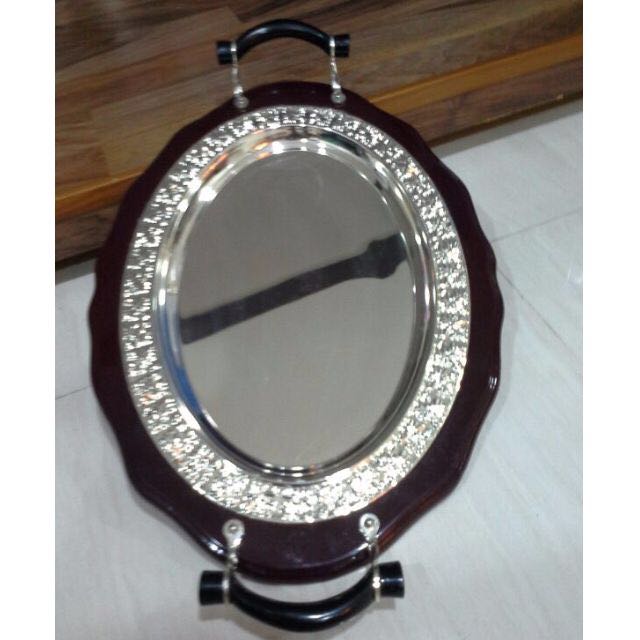 Serving Tray (Category: Coffee & Tea Tableware) located in Singapore. Submitted by raj.bhagchandani (Listing ID 81597328, Image 3). Description: Serving Tray to serve your guests in style. Strong wooden base with and shiny metallic top..