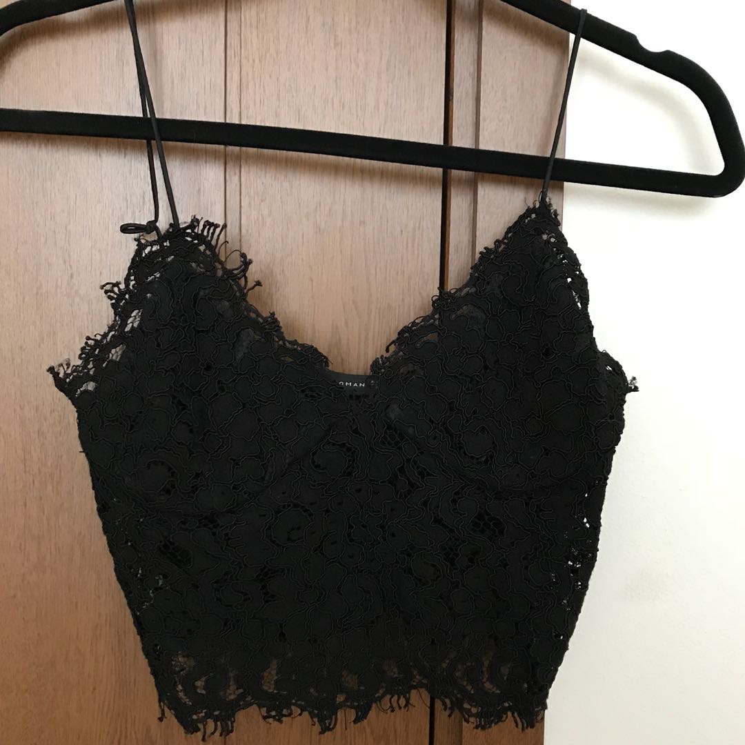 Zara Black Lace Bralette Crop Top, Women's Fashion, Tops, Other Tops on  Carousell