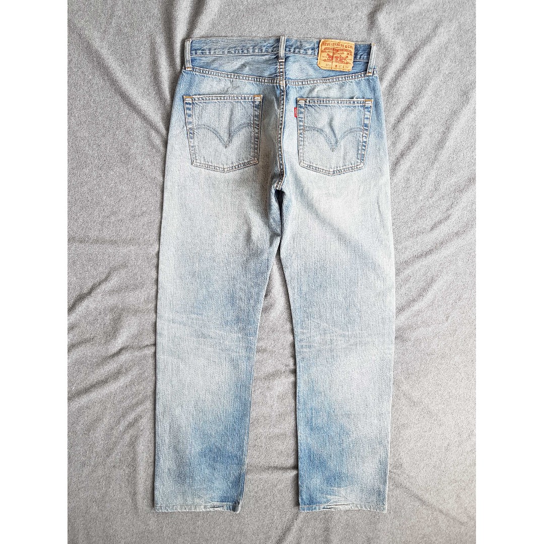 31腰Levi's 501 Vintage 古著復古色落淺色水洗經典直筒牛仔褲二手長褲