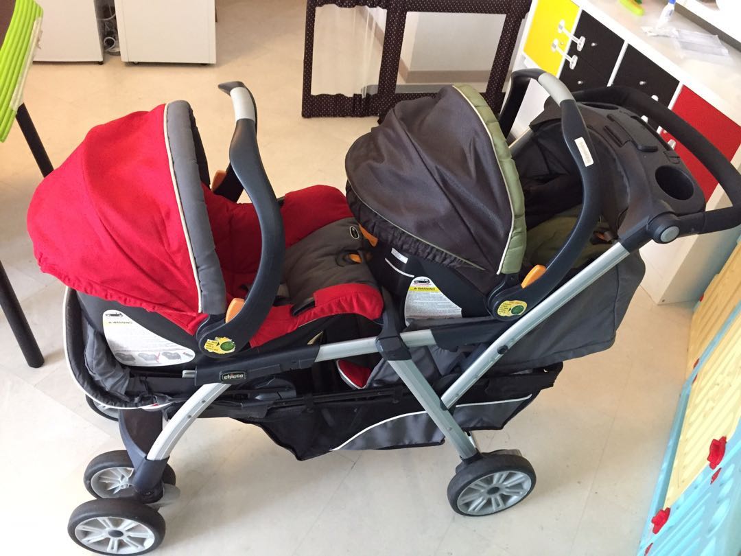 Chicco double stroller red new arrivals