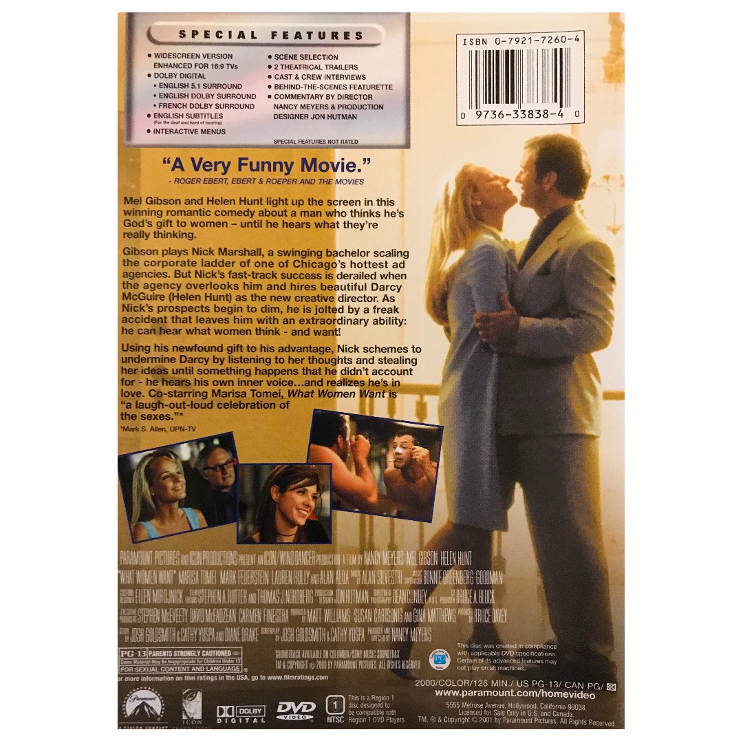 DVD - WHAT WOMEN WANT (ORIGINAL USA IMPORT CODE 1)