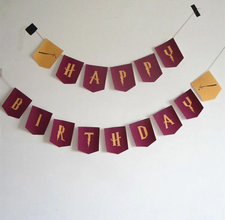 Harry Potter Kids Happy Birthday Banner Bunting Garland Balloon Party Decoration 