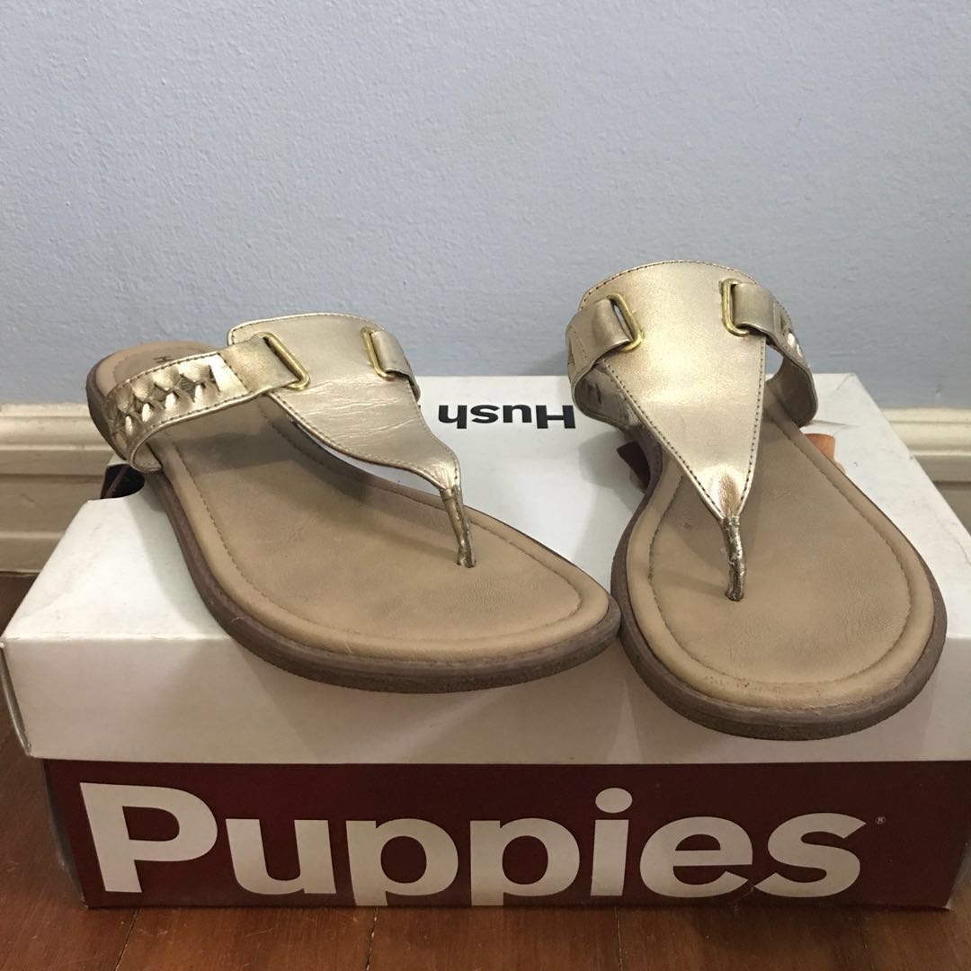 hush puppies gold sandals