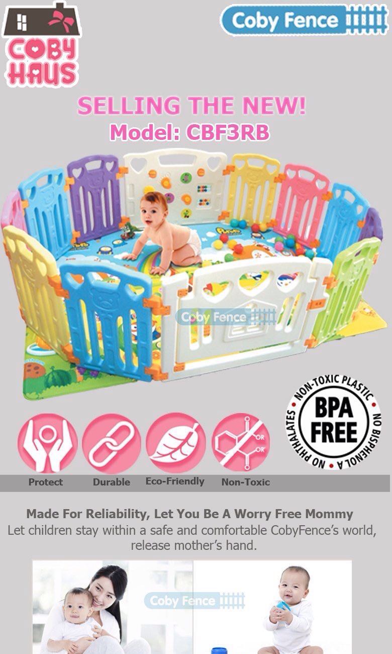 Ikea Big Size 14 Panel Coby Fence Baby Play Yard 12+2 3RB Parklon Bear