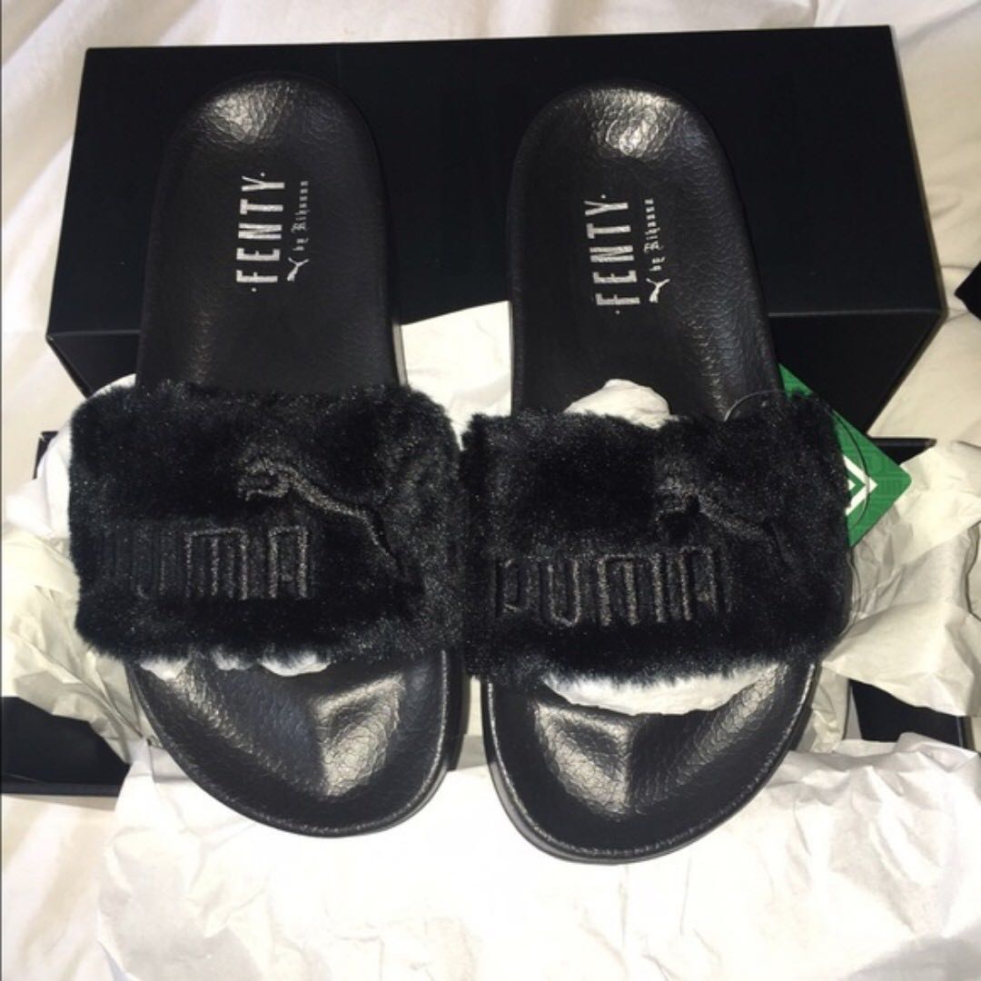 puma fenty slides grey