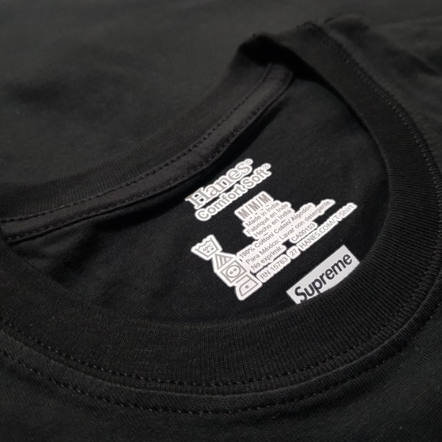 Supreme Hanes Black Tee M, Men's 