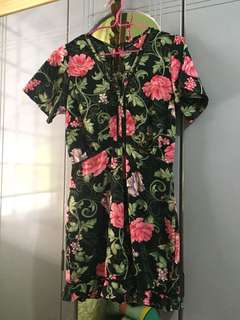 Black floral romper