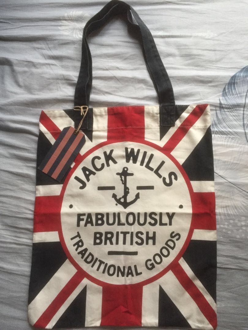 絶版 Jack Wills tote bag 岀街返學 布袋, 女裝, 手袋及銀包, Tote Bags Carousell