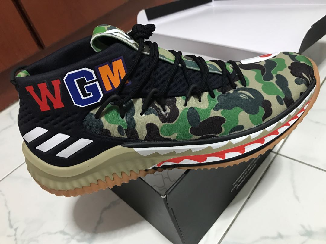 Adidas x bape dame 4 green camo clearance