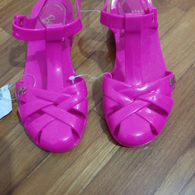 hot pink jelly sandals