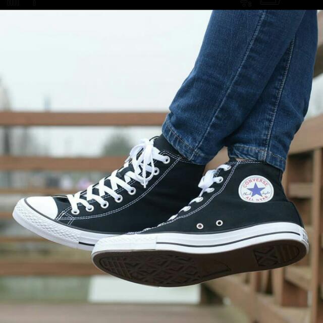 Sepatu Converse Ct As Hi Basic Black White Original Bnib