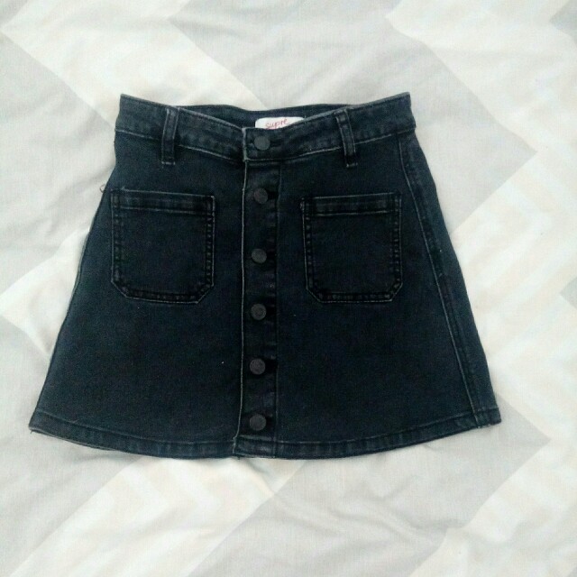 supre black denim skirt