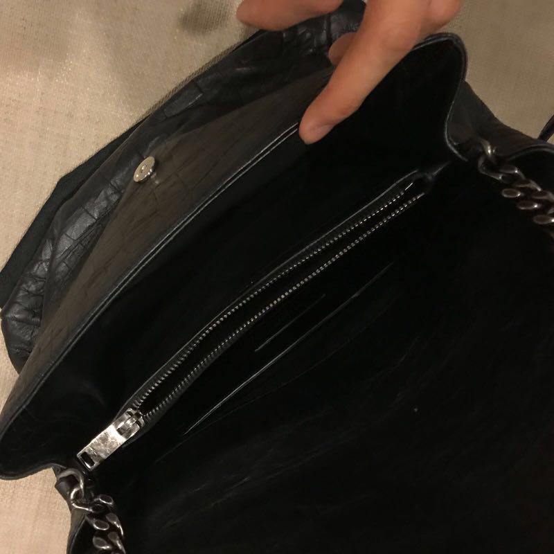 Medium west hollywood bag in cheap black crocodile embossed leather