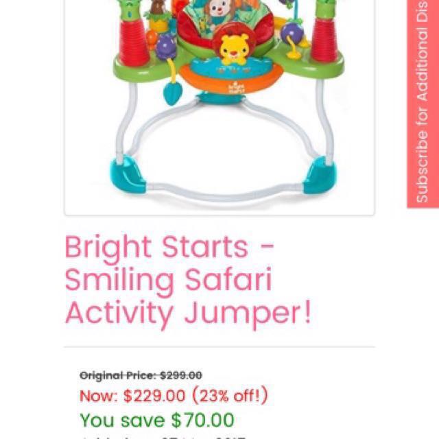bright starts smiling safari activity jumper