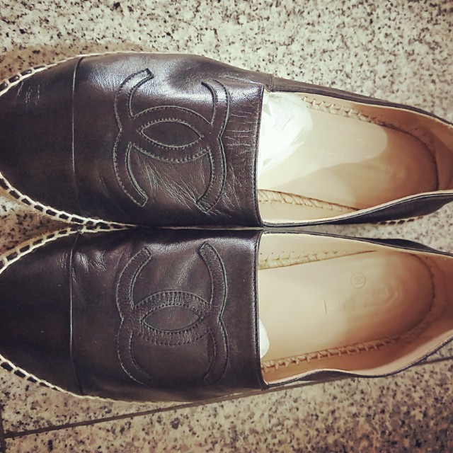 Size 40 Chanel Black Espadrilles Authentic Luxury Apparel On