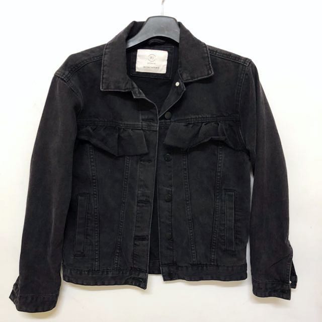 Black denim jacket cotton on hotsell