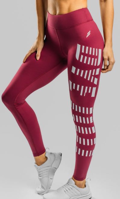 Doyoueven Burgundy Red Retro Leggings Sports Athletic Clothing