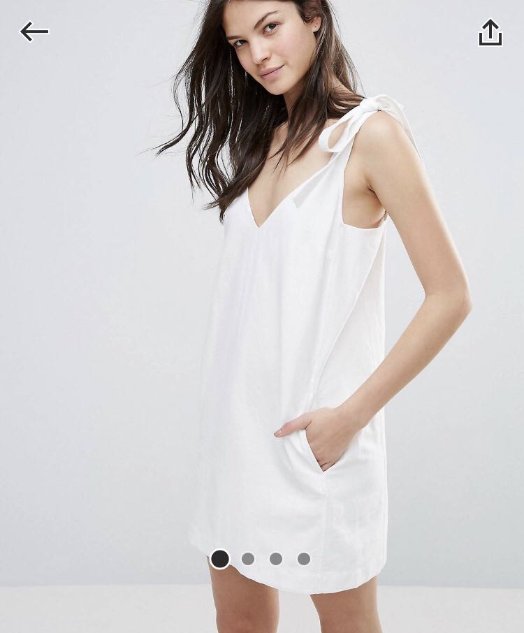 white dress with tie straps