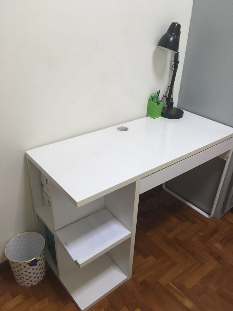 Ikea Study table white, Furniture & Home Living, Furniture, Tables
