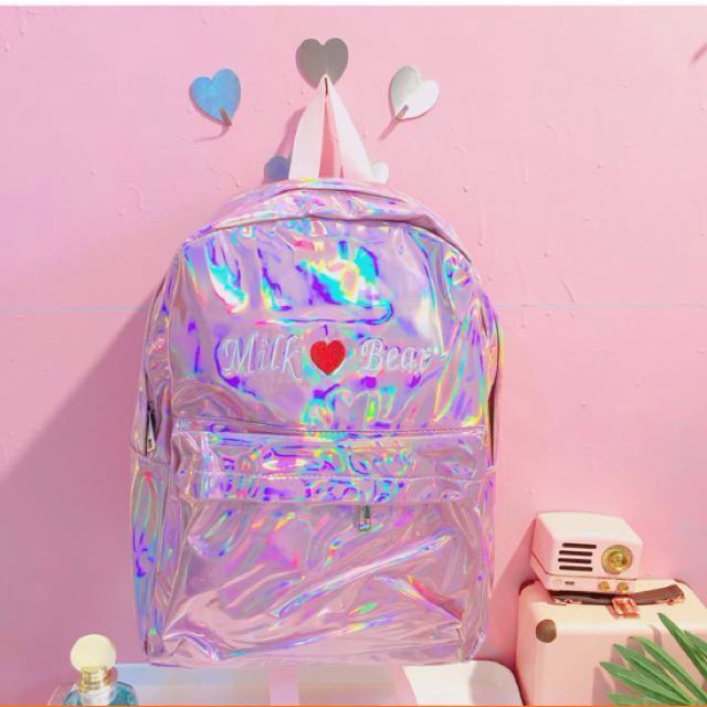 Korean Ulzzang Holographic Statement Backpack Laser Hologram Bag Korean Ulzzang Holographic Statement Backpack Laser Hologram Bag Women S Fashion Bags Wallets On Carou