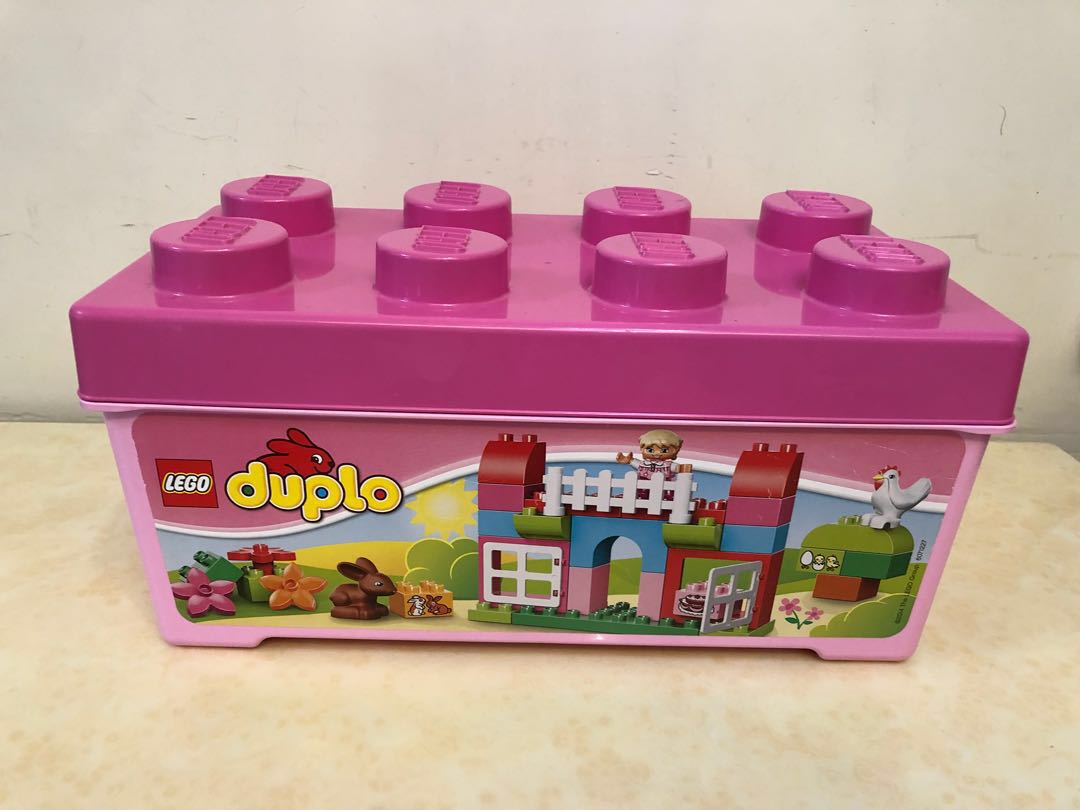 pink lego duplo box