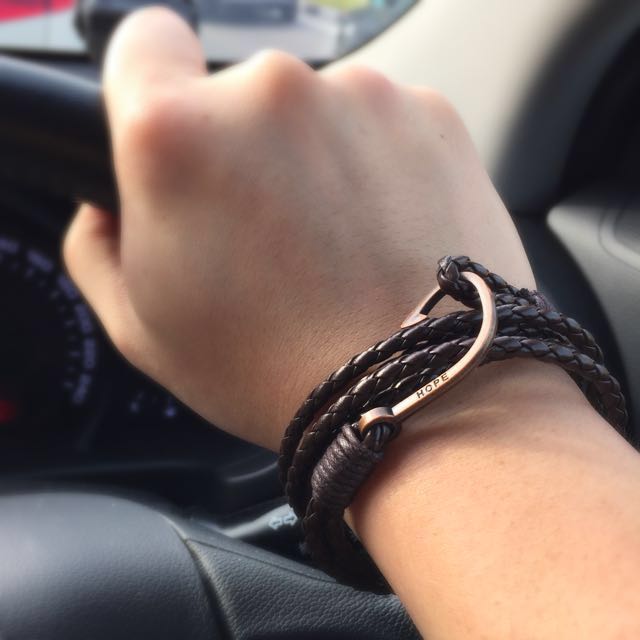 Men's Braided Leather And Fish hook Bracelet, Men's Fashion, Watches &  Accessories, Jewelry on Carousell