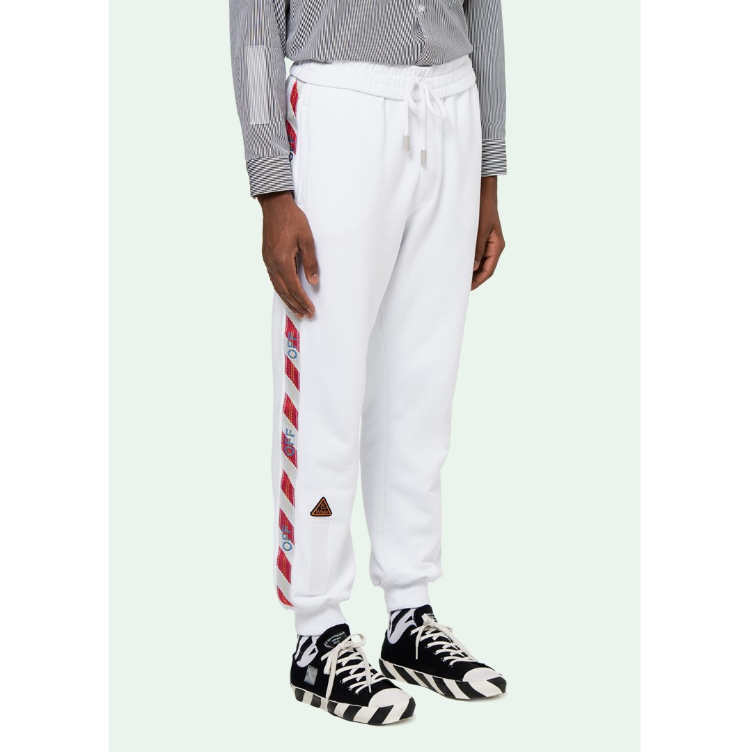 off white side tape pants