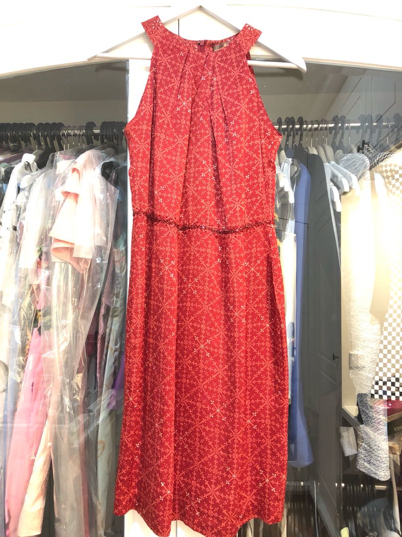 Red Batik Dress Parang Kencana Fesyen Wanita Pakaian Wanita Di Carousell