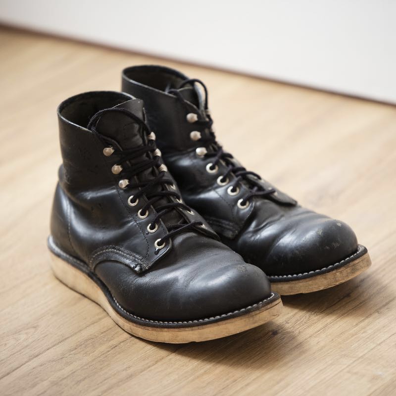red wing black leather boots