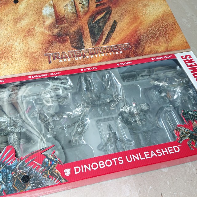 Transformers Dinobots Unleashed platinum edition 5pack movie, Hobbies
