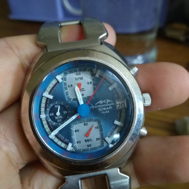 Vintage Alba Aka chronograph watch Men s Fashion Watches