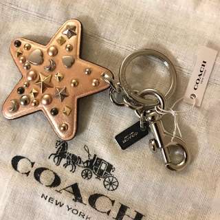 Coach Leather Star Bag Charm / Key Chain