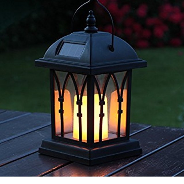 72 Garden Candle Lantern Solar Powered Flickering Effect