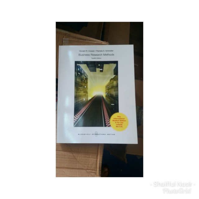 Business Research Methods By Donald Cooper Pamela Schindler Isbn