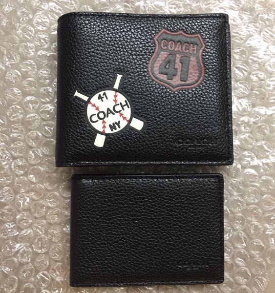 coach men's baseball wallet