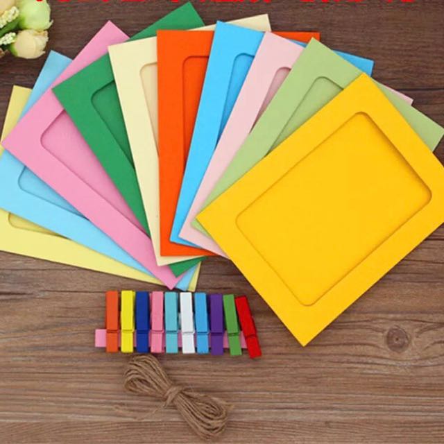 Diy Multi Colour Cardboard Photo Frame Bunting Banner Design Craft On Carousell