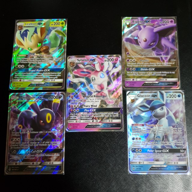 Eeveelutions Gx Ultra Rare Toys Games Board Games Cards On Carousell Each name of the three pokemon gym leaders that possessed each of these three eevee evolutions makes an evolution occur the way the user wishes. eeveelutions gx ultra rare
