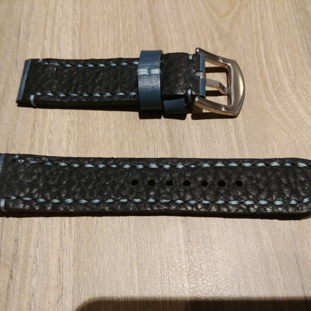 Martu Leather handmade blue watch strap 20 mm